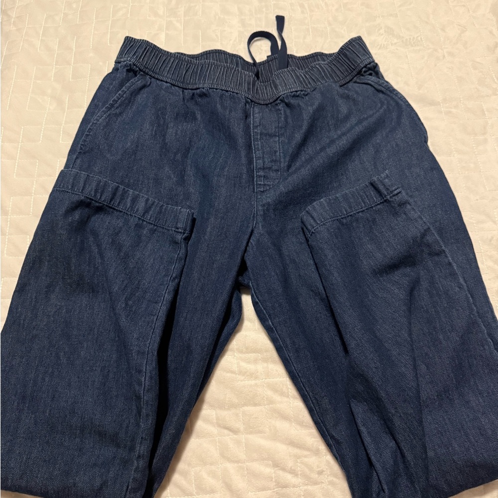 UNIQLO Cotton Relaxed Ankle Pants | Denim